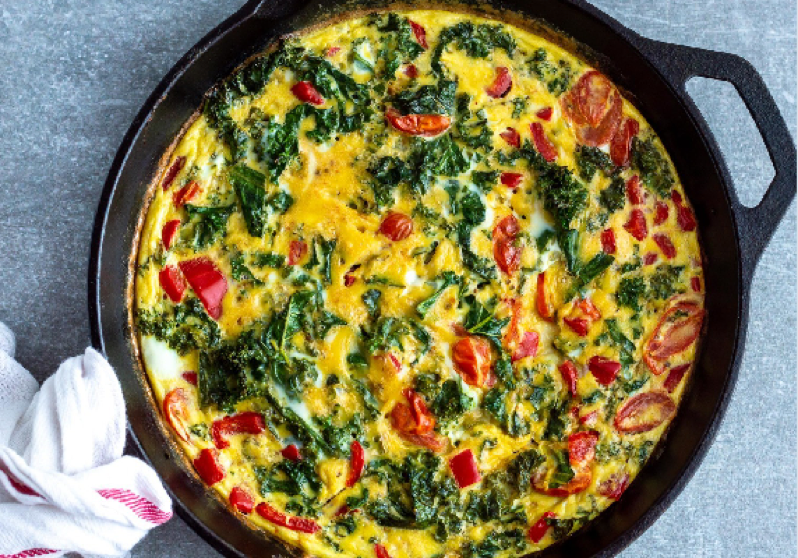 Spinach And Red Pepper Frittata